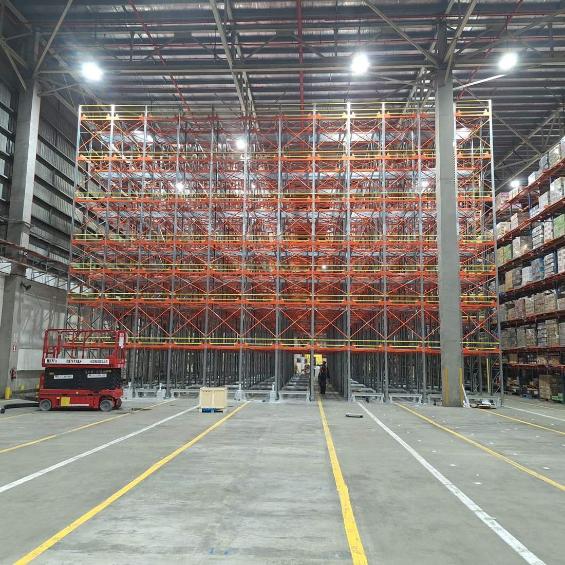 High-bay pallet racking installation, Singapore