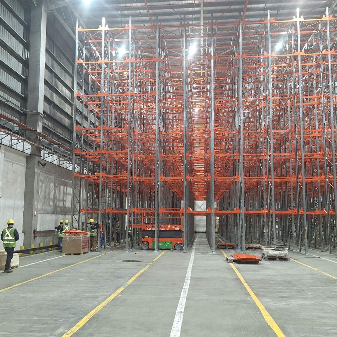 Racking installation crew on site, Singapore